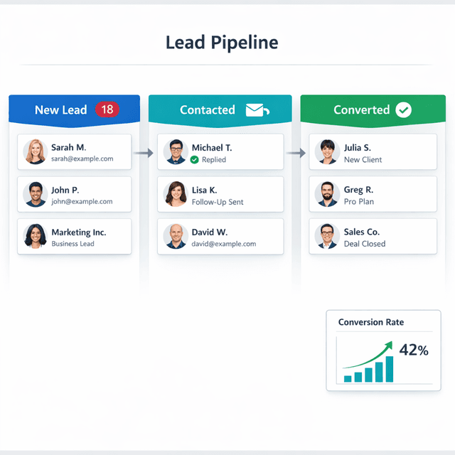 Lead Pipeline - track contacted and converted leads